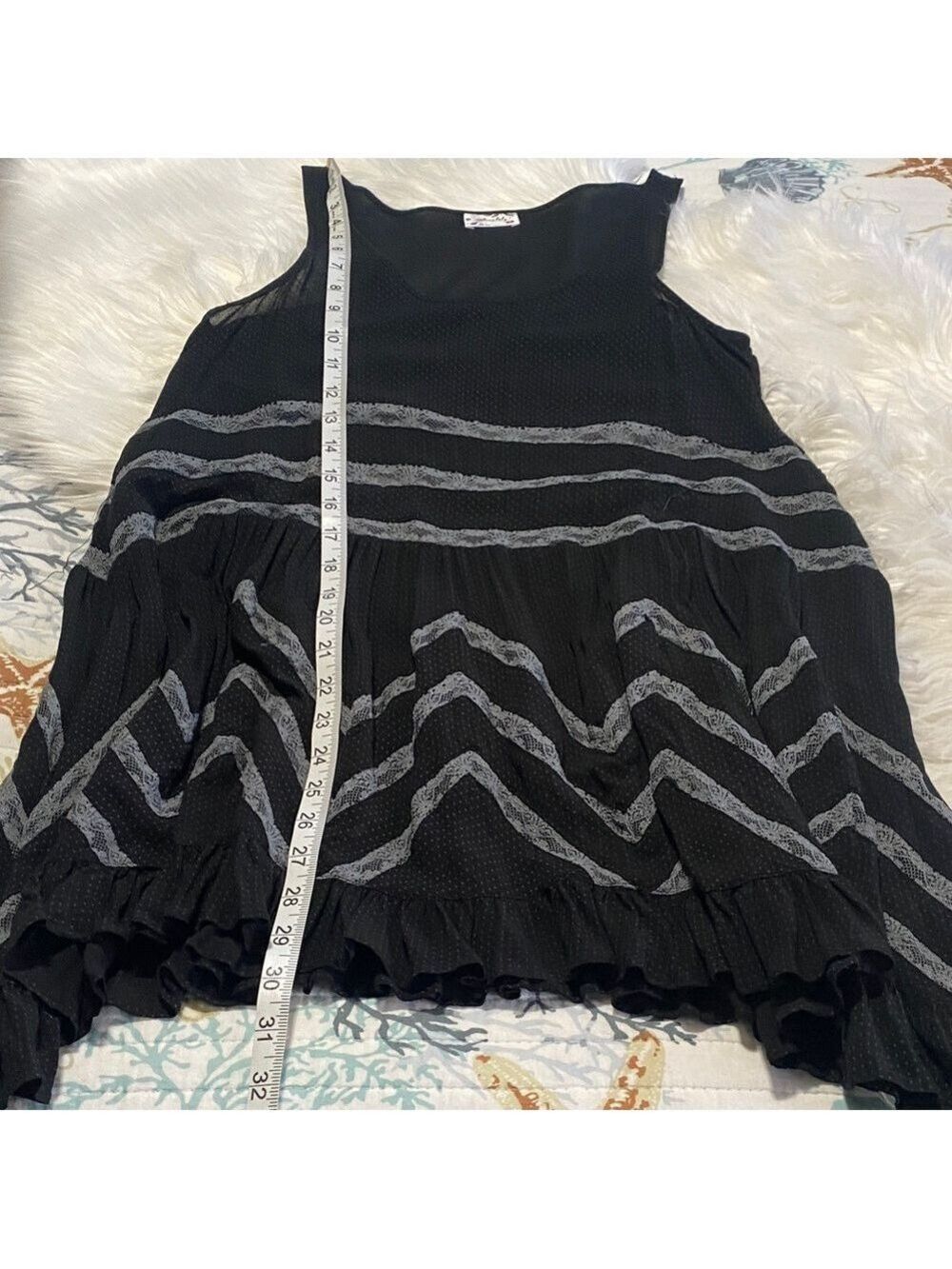 Free People Black and Gray Patterned Top - Picture 6 of 6
